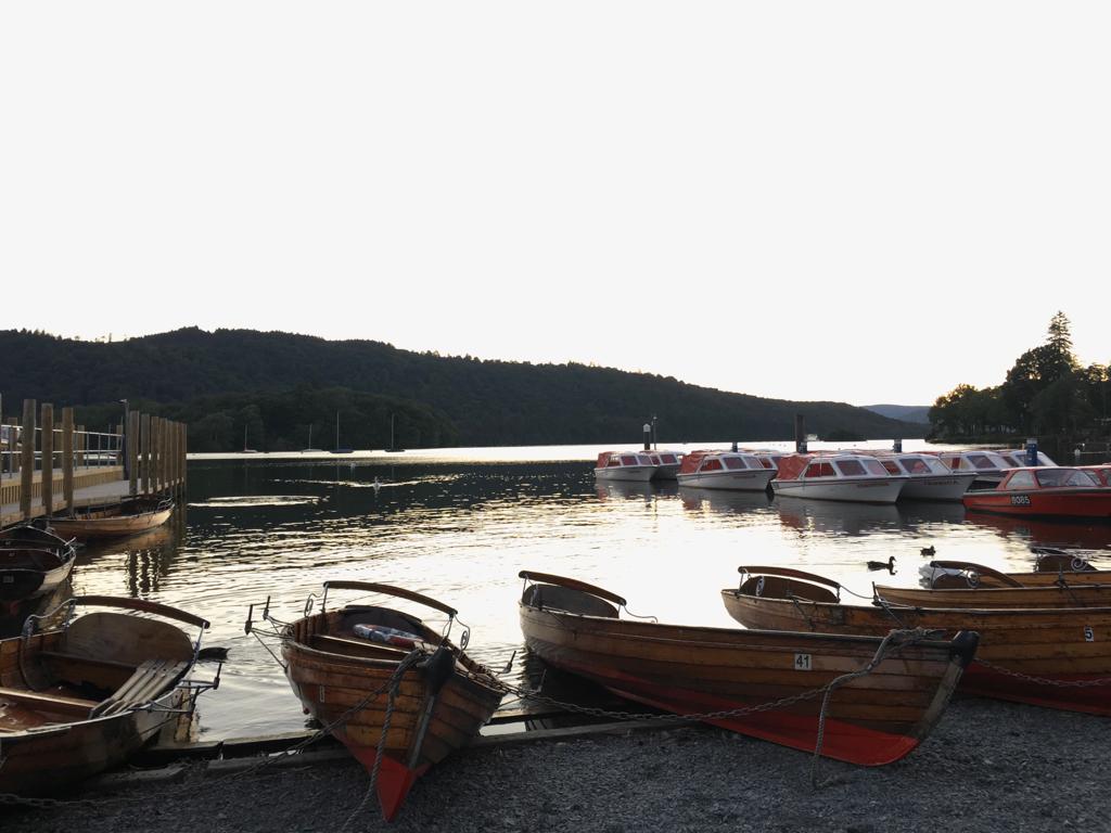 Boats moored up on Lake Windermere